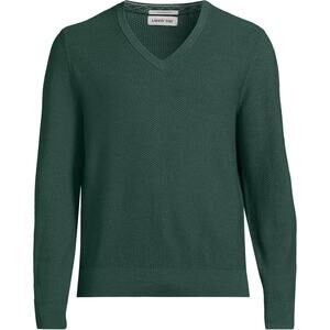 Lands End Green Merino Wool Sweater
